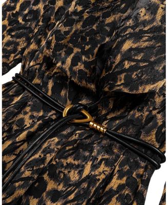  Printed Leopard Belted Jacket