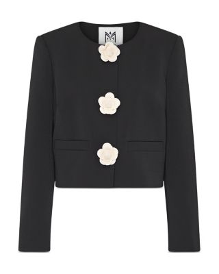 Selena Camellia Appliqu&eacute; Cropped Jacket