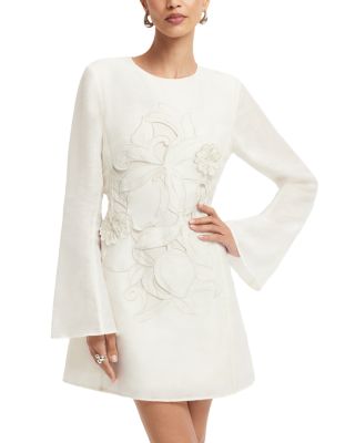 Suzanne Appliqu&eacute; Bell Sleeve Mini Dress