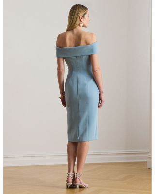 Crepe Off The Shoulder Cocktail Dress