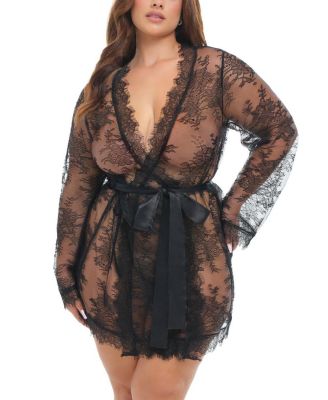  Curvy Amour Short Lace Robe