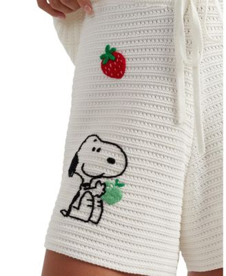 Women's Cotton Snoopy Crochet Shorts