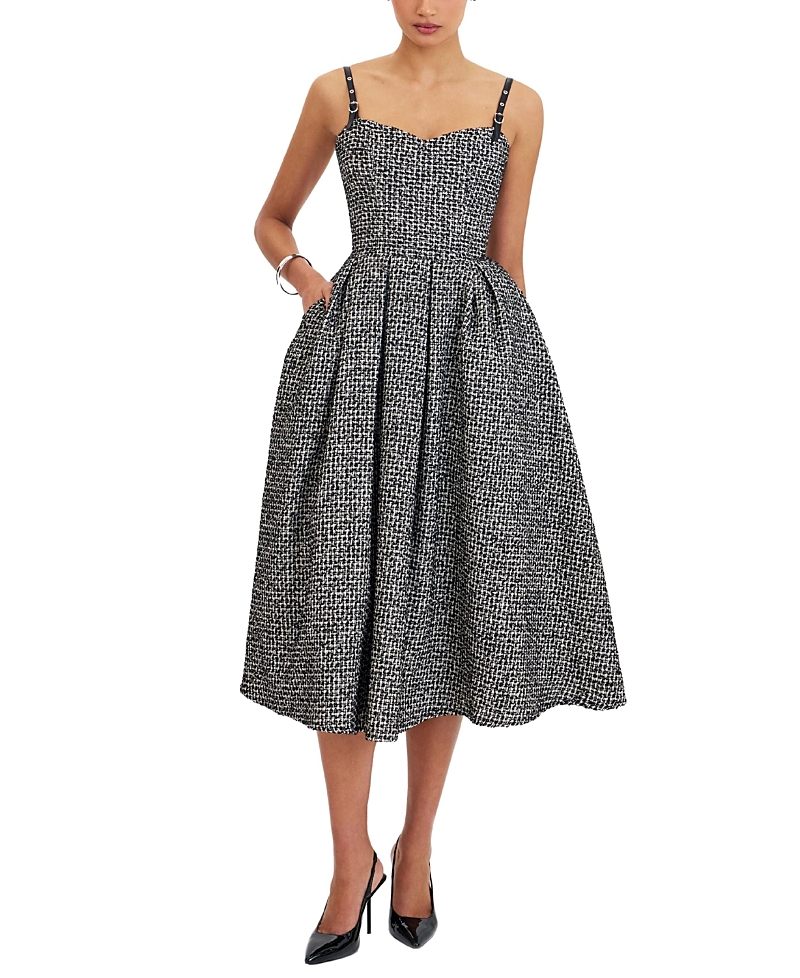 Miss Circle Katalina Tweed Backless Midi Dress