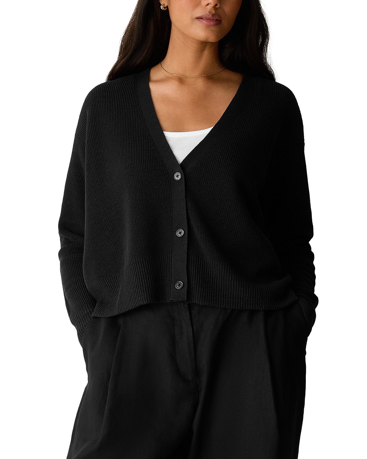 Eileen Fisher V Neck Cardigan Sweater