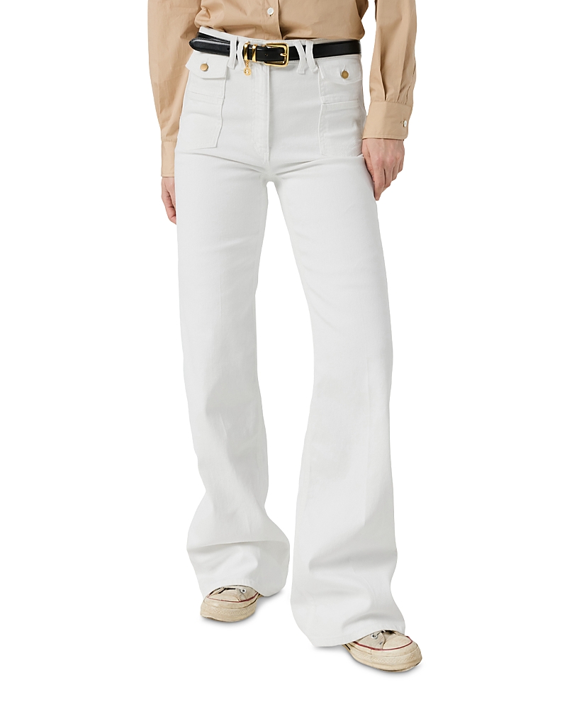 Gerard Darel High Rise Flare Jeans in Optic White