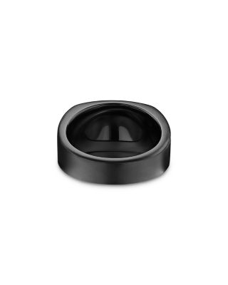 Men's Chevron Three Sided Signet Ring in Black Titanium, 12.5mm
