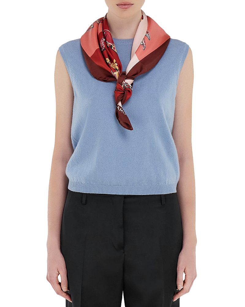 Ferragamo Shoe Print Silk Scarf