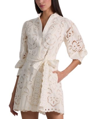 alice and olivia lucy mini shirt dress LUCY MINI SHIRT DRESS in IVY ROMANCE