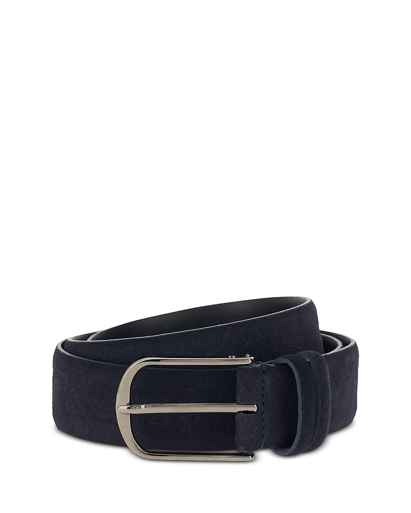 Boggi Milano Men's Flower Print Suede Belt