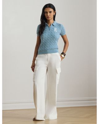 Cable Knit Polo Sweater