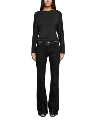 Maria Mid Rise Bootcut Jeans in Noir