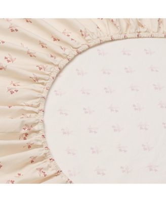 Martha Floral Cotton Fitted Sheet, Queen