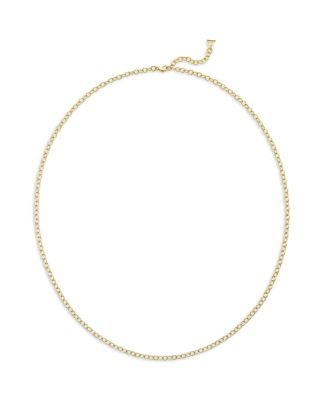 18K Yellow Gold Oval Link Chain Necklace, 24"