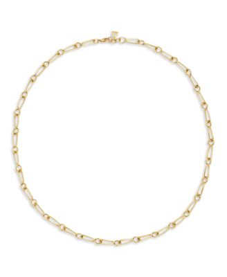 18K Yellow Gold Small River Link Chain Necklace, 18"