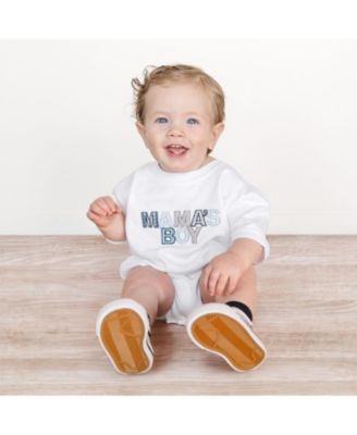 Boys' Mama's Boy Patchwork Short Sleeve Romper - Baby