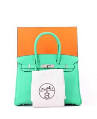 Birkin 30 Handbag Green Togo with Palladium Hardware
