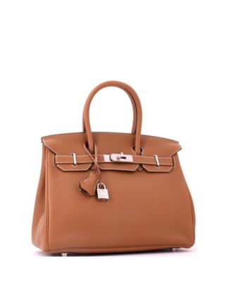 Birkin 30 Handbag Brown Togo with Palladium Hardware