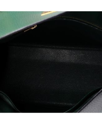 Kelly 32 Handbag Green Ardennes with Gold Hardware