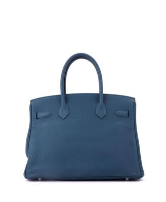 Birkin 30 Handbag Blue Togo with Palladium Hardware