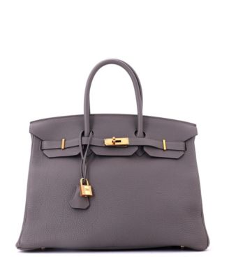 Birkin 35 Handbag Grey Togo with Gold Hardware