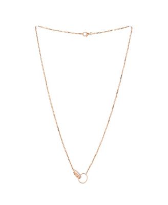  Love Interlocking Necklace 18K Rose Gold with Diamonds, 17.25"