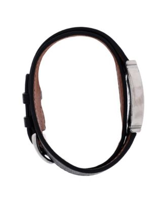 Heure H Quartz Watch in Stainless Steel and Leather with Diamond Bezel and Markers and Mother of Pearl 26mm