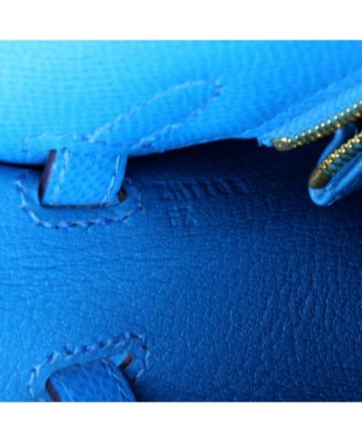 Kelly 25 Handbag Blue Epsom with Gold Hardware