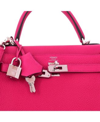 Kelly 25 Handbag Pink Togo with Palladium Hardware