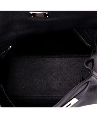 Kelly 32 Handbag Black Togo with Palladium Hardware