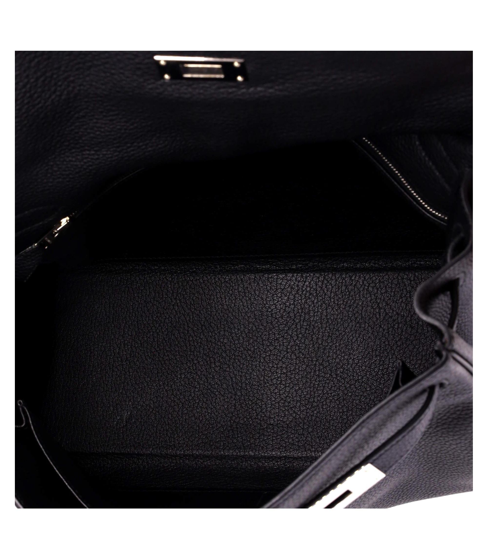Kelly 32 Handbag Black Togo with Palladium Hardware — Image 5
