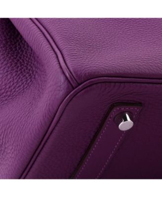 Birkin 35 Handbag Purple Togo with Palladium Hardware