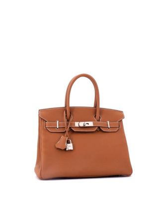 Birkin 30 Handbag Brown Togo with Palladium Hardware
