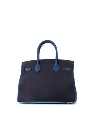 Birkin 30 Handbag Tricolor Togo with Brushed Palladium Hardware