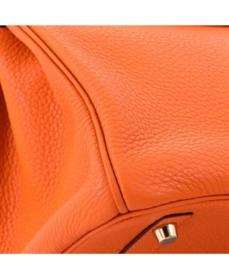 Birkin 30 Handbag Orange Clemence with Gold Hardware