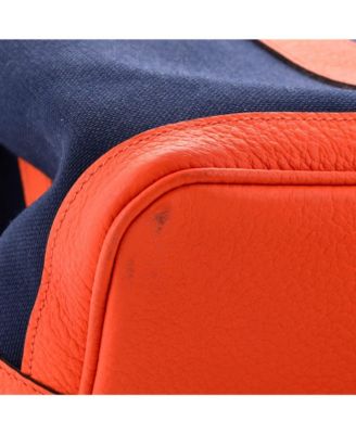 36 Garden Party Tote Toile and Leather