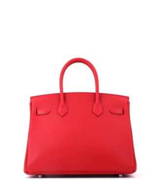 Birkin 30 Handbag Red Epsom with Palladium Hardware