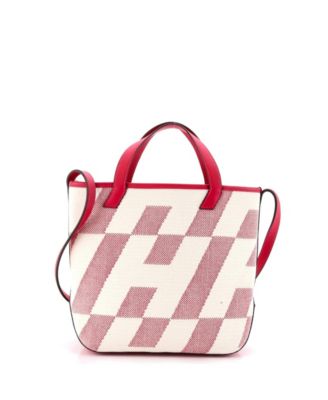 27 Cabas H en Biais Tote Canvas with Leather