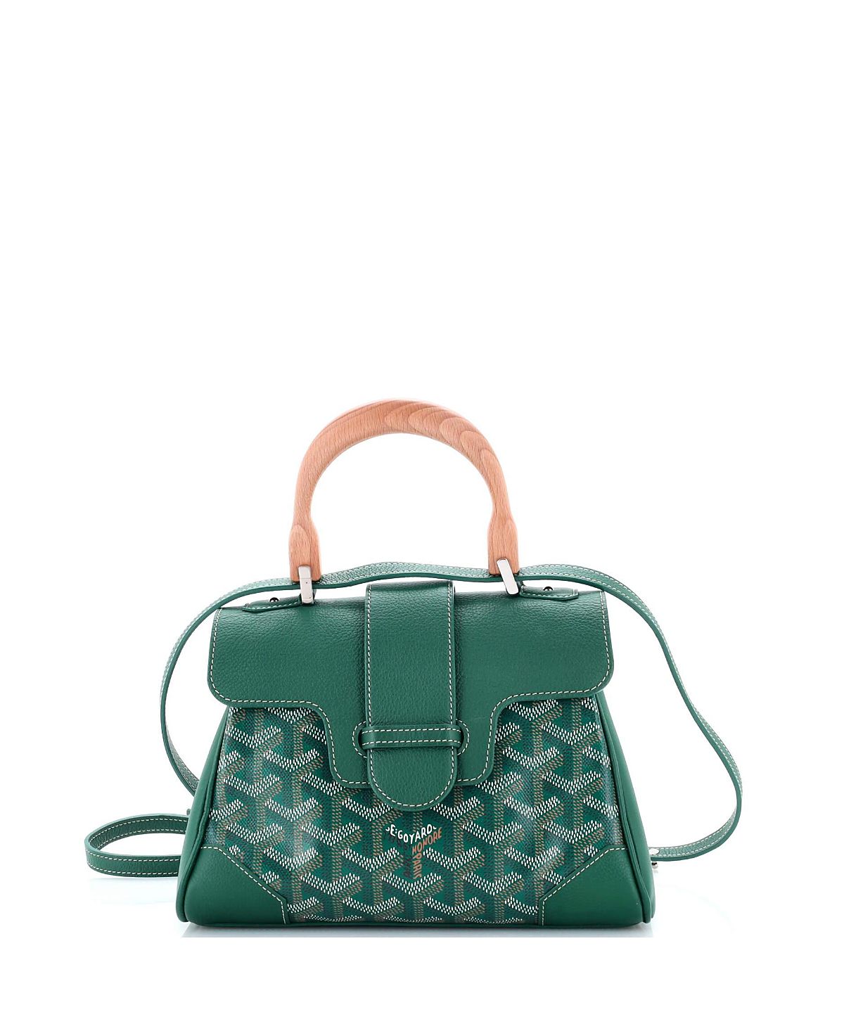 Pre-Owned Goyard Mini Saigon Top Handle Bag Coated Canvas with Leather