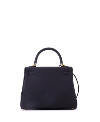 Kelly 25 Handbag Black Togo with Gold Hardware