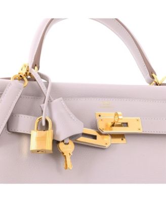 Kelly 28 Handbag Grey Evercolor with Gold Hardware