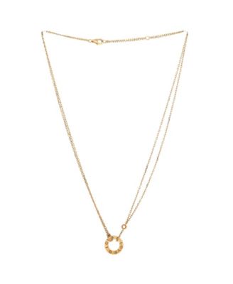  2 Diamonds Love Pendant Necklace 18K Gold and Diamonds, 16"