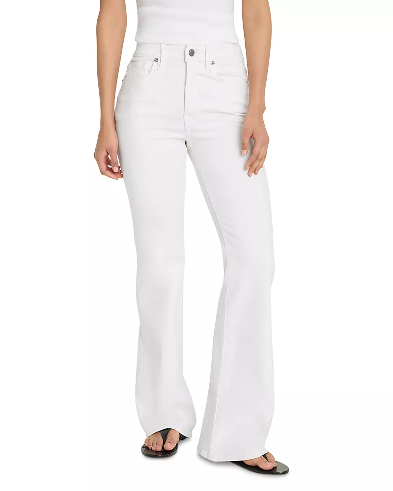 Good American Good Legs Flared Jeans in White001