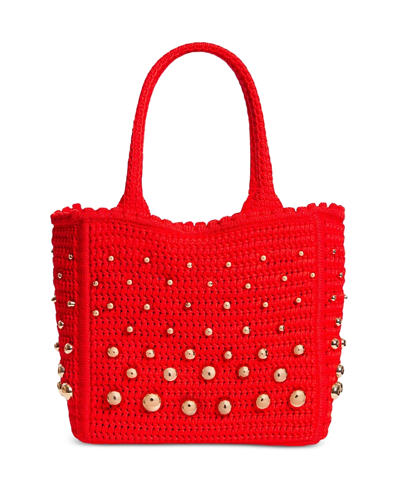 Sandro Eulalia Studded Crochet Mesh Tote Bag