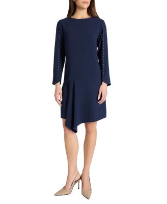  Essie Shift Dress with Grommet Detail in Soft Crepe
