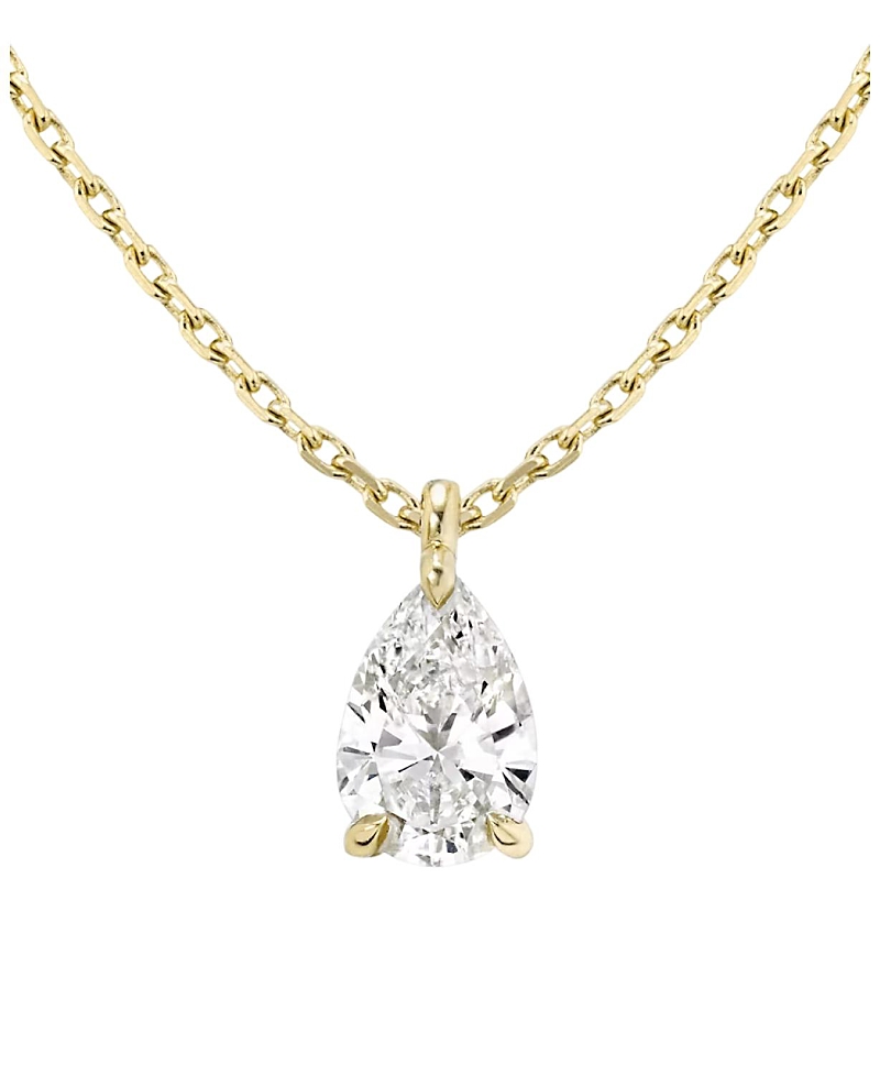 Vrai Solitaire Pendant in 14K Gold, 0.75ctw Pear Lab Grown Diamond