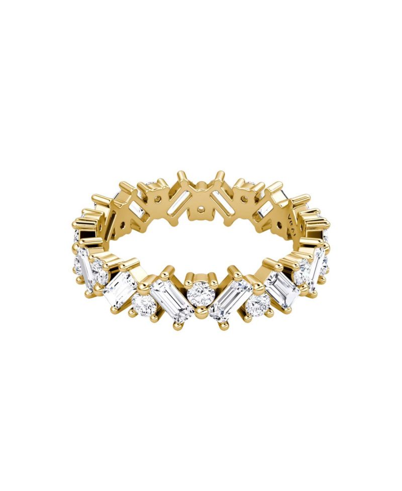 VRAI Mixed Shape Eternity Band in 18K Yellow Gold, 1.96ctw Lab Grown Diamonds