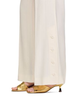 Tobias Buttoned Slit Straight Leg Trousers