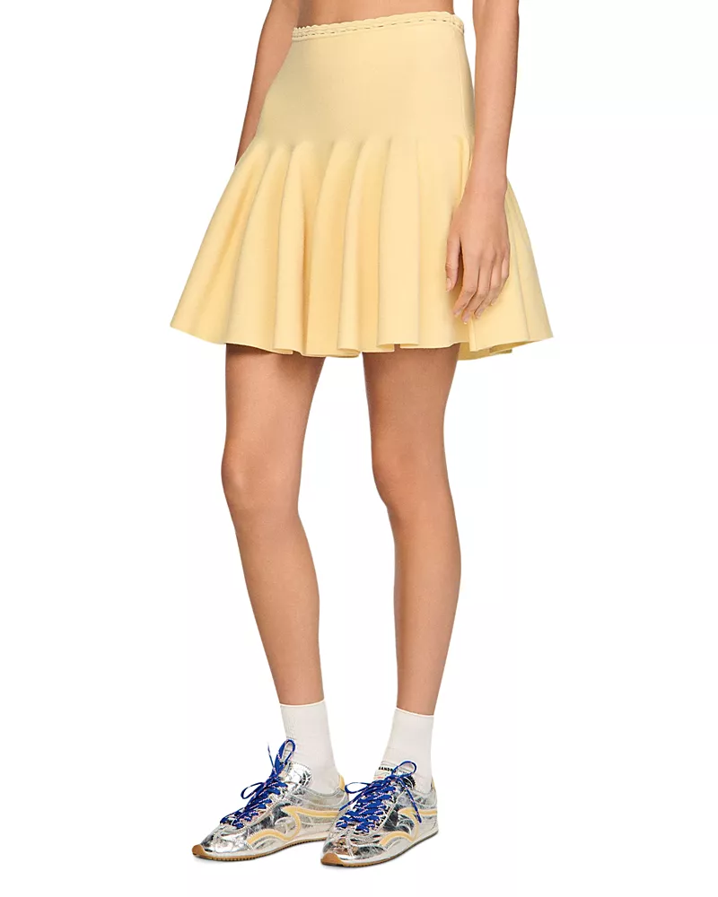 Sandro Telma Short Knit Skater Skirt