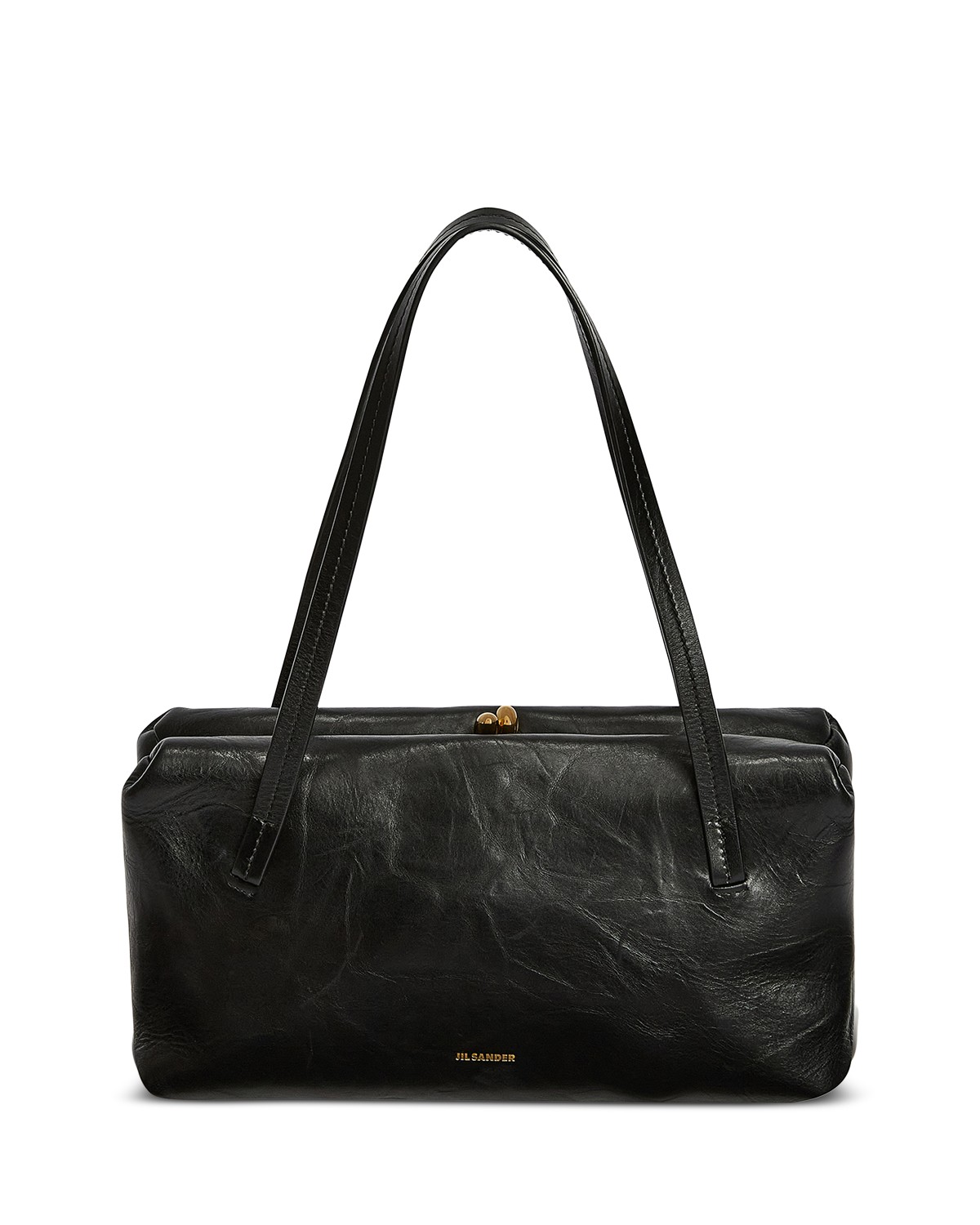Jil Sander Goji Pillow Small Leather Handbag in Black