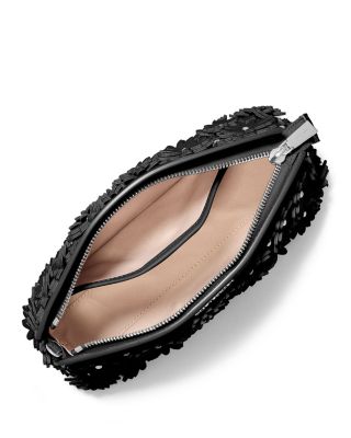 Athena Small Floral Embellished Leather Crossbody Clutch